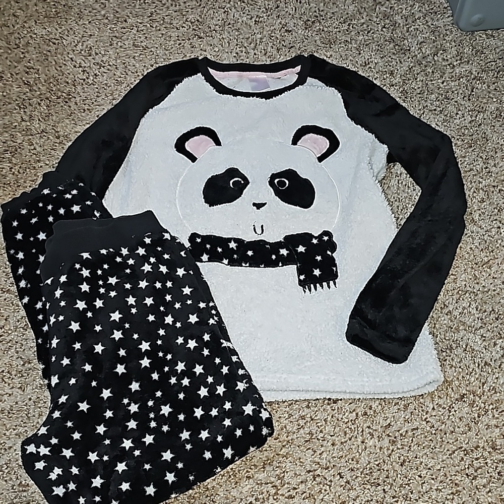 Panda Warm Fleece Pajama Set